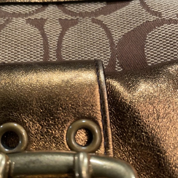 Coach Brown and Bronze Gold Small Soho Bag - Picture 4 of 14